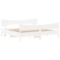 vidaXL Estructura de cama con cabecero madera de pino blanco 200x200cm vidaXL Estructura de cama con cabecero madera de pino blanco 200x200cm
