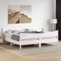 vidaXL Estructura de cama con cabecero madera de pino blanco 200x200cm vidaXL Estructura de cama con cabecero madera de pino blanco 200x200cm