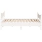 vidaXL Estructura de cama con cabecero madera de pino blanco 200x200cm vidaXL Estructura de cama con cabecero madera de pino blanco 200x200cm