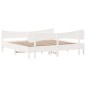 vidaXL Estructura de cama con cabecero madera de pino blanco 200x200cm vidaXL Estructura de cama con cabecero madera de pino blanco 200x200cm