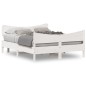vidaXL Estructura de cama con cabecero madera de pino blanco 150x200cm vidaXL Estructura de cama con cabecero madera de pino blanco 150x200cm