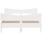 vidaXL Estructura de cama con cabecero madera de pino blanco 150x200cm vidaXL Estructura de cama con cabecero madera de pino blanco 150x200cm