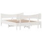 vidaXL Estructura de cama con cabecero madera de pino blanco 150x200cm vidaXL Estructura de cama con cabecero madera de pino blanco 150x200cm