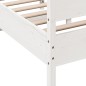 vidaXL Estructura de cama con cabecero madera de pino blanco 150x200cm vidaXL Estructura de cama con cabecero madera de pino blanco 150x200cm