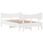 vidaXL Estructura de cama con cabecero madera pino blanco 120x200 cm vidaXL Estructura de cama con cabecero madera pino blanco 120x200 cm