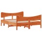 vidaXL Estructura cama con cabecero madera pino marrón cera 135x190 cm