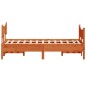 vidaXL Estructura cama con cabecero madera pino marrón cera 135x190 cm
