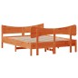 vidaXL Estructura cama con cabecero madera pino marrón cera 135x190 cm