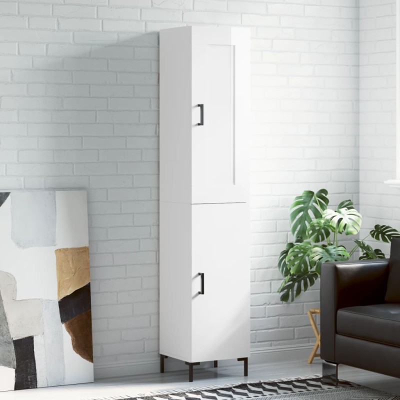 vidaXL Aparador alto madera contrachapada blanco brillo 34,5x34x180 cm vidaXL Aparador alto madera contrachapada blanco brillo 34,5x34x180 cm