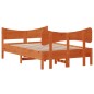vidaXL Estructura cama con cabecero madera pino marrón cera 120x190 cm vidaXL Estructura cama con cabecero madera pino marrón cera 120x190 cm