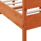 vidaXL Estructura cama con cabecero madera pino marrón cera 120x190 cm vidaXL Estructura cama con cabecero madera pino marrón cera 120x190 cm