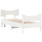 vidaXL Estructura de cama con cabecero madera de pino blanca 90x200 cm vidaXL Estructura de cama con cabecero madera de pino blanca 90x200 cm