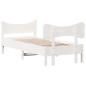 vidaXL Estructura de cama con cabecero madera pino blanco 90x190 cm