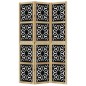 vidaXL Biombo separador 3 paneles madera maciza Paulownia marrón negro vidaXL Biombo separador 3 paneles madera maciza Paulownia marrón negro