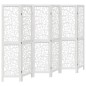 vidaXL Biombo separador de 6 paneles madera maciza Paulownia blanco vidaXL Biombo separador de 6 paneles madera maciza Paulownia blanco