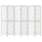 vidaXL Biombo separador de 6 paneles madera maciza Paulownia blanco vidaXL Biombo separador de 6 paneles madera maciza Paulownia blanco