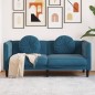 vidaXL Sofá con cojines 2 plazas terciopelo azul vidaXL Sofá con cojines 2 plazas terciopelo azul