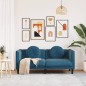 vidaXL Sofá con cojines 2 plazas terciopelo azul vidaXL Sofá con cojines 2 plazas terciopelo azul