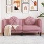 vidaXL Sofá con cojines 2 plazas terciopelo rosa vidaXL Sofá con cojines 2 plazas terciopelo rosa