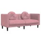 vidaXL Sofá con cojines 2 plazas terciopelo rosa vidaXL Sofá con cojines 2 plazas terciopelo rosa
