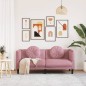 vidaXL Sofá con cojines 2 plazas terciopelo rosa vidaXL Sofá con cojines 2 plazas terciopelo rosa