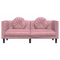 vidaXL Sofá con cojines 2 plazas terciopelo rosa vidaXL Sofá con cojines 2 plazas terciopelo rosa