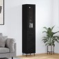 vidaXL Aparador de madera contrachapada negro 34,5x34x180 cm
