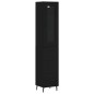 vidaXL Aparador de madera contrachapada negro 34,5x34x180 cm