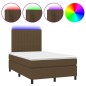 vidaXL Cama box spring con colchón y LED tela marrón oscuro 120x190 cm vidaXL Cama box spring con colchón y LED tela marrón oscuro 120x190 cm
