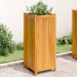 vidaXL Jardinera con forro madera maciza de acacia 42x42x100 cm
