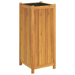 vidaXL Jardinera con forro madera maciza de acacia 42x42x100 cm