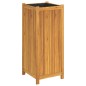 vidaXL Jardinera con forro madera maciza de acacia 42x42x100 cm