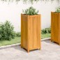 vidaXL Jardinera con forro madera maciza de acacia 42x42x100 cm
