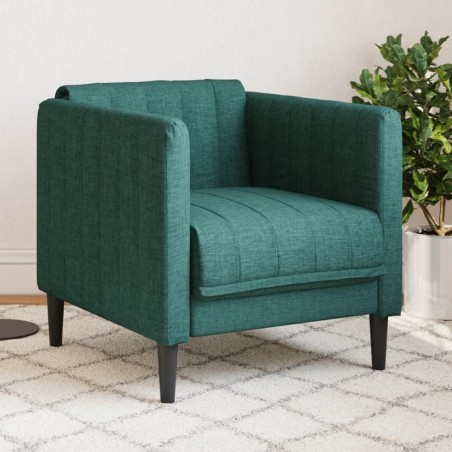 vidaXL Sillón de tela verde oscuro