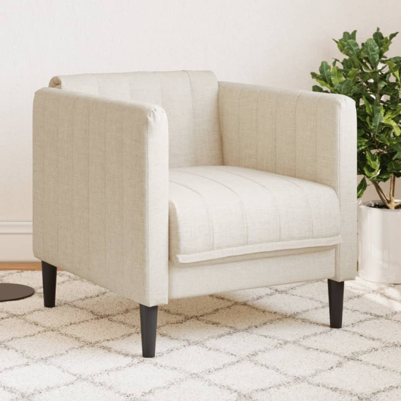 vidaXL Sillón de tela color crema vidaXL Sillón de tela color crema