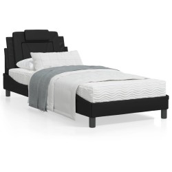 vidaXL Cama con colchón cuero sintético negro 90x190 cm