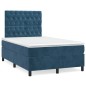 vidaXL Cama box spring con colchón terciopelo azul oscuro 120x190 cm vidaXL Cama box spring con colchón terciopelo azul oscuro 120x190 cm