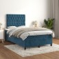 vidaXL Cama box spring con colchón terciopelo azul oscuro 120x190 cm vidaXL Cama box spring con colchón terciopelo azul oscuro 120x190 cm