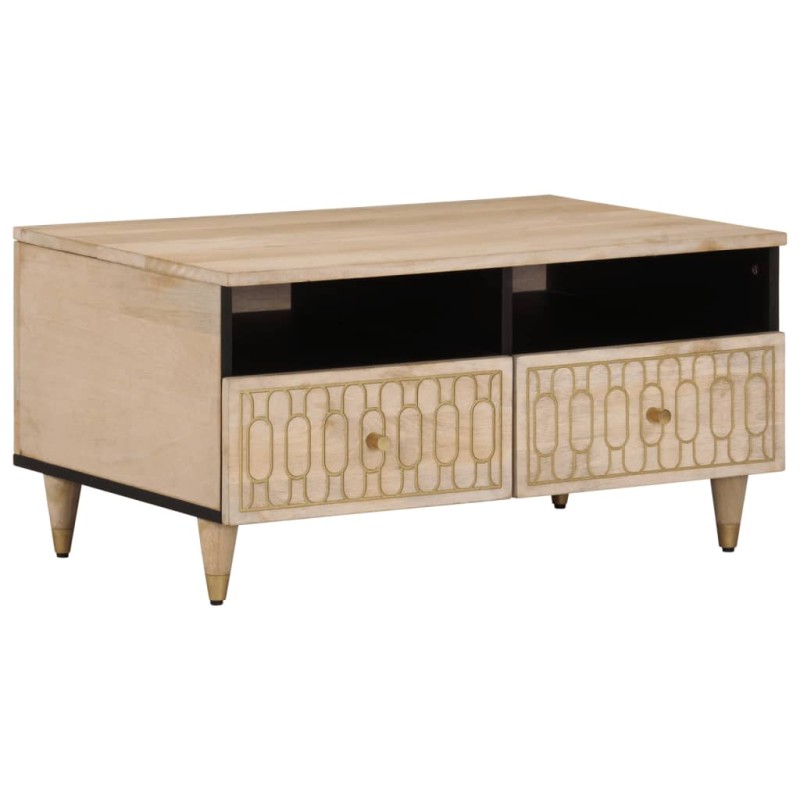 vidaXL Mesa de centro de madera maciza mango 80x54x40 cm vidaXL Mesa de centro de madera maciza mango 80x54x40 cm