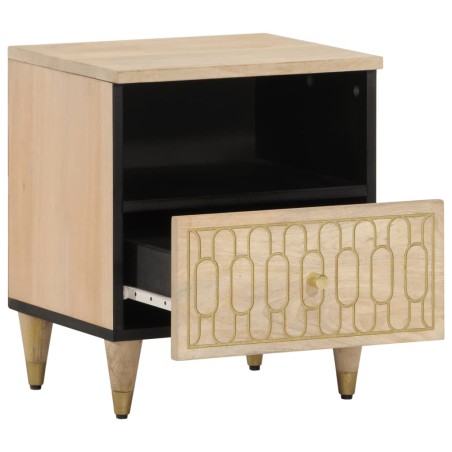 vidaXL Mesita de noche de madera maciza de mango 40x33x46 cm