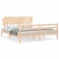 vidaXL Estructura de cama de matrimonio con cabecero madera maciza