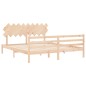 vidaXL Estructura de cama de matrimonio con cabecero madera maciza