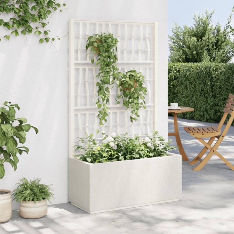 vidaXL Jardinera con enrejado PP blanco 80x36x140 cm vidaXL Jardinera con enrejado PP blanco 80x36x140 cm