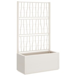 vidaXL Jardinera con enrejado PP blanco 80x36x140 cm