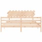vidaXL Estructura de cama de matrimonio con cabecero madera maciza
