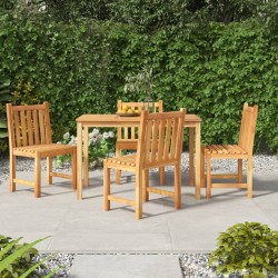 vidaXL Juego de comedor para jardín 5 piezas madera maciza de teca