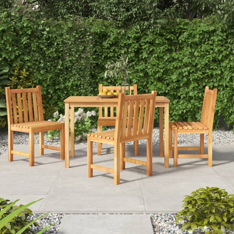 vidaXL Juego de comedor para jardín 5 piezas madera maciza de teca vidaXL Juego de comedor para jardín 5 piezas madera maciza de teca