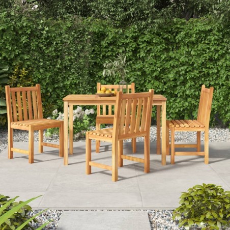 vidaXL Juego de comedor para jardín 5 piezas madera maciza de teca