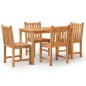 vidaXL Juego de comedor para jardín 5 piezas madera maciza de teca vidaXL Juego de comedor para jardín 5 piezas madera maciza de teca