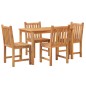 vidaXL Juego de comedor para jardín 5 piezas madera maciza de teca vidaXL Juego de comedor para jardín 5 piezas madera maciza de teca